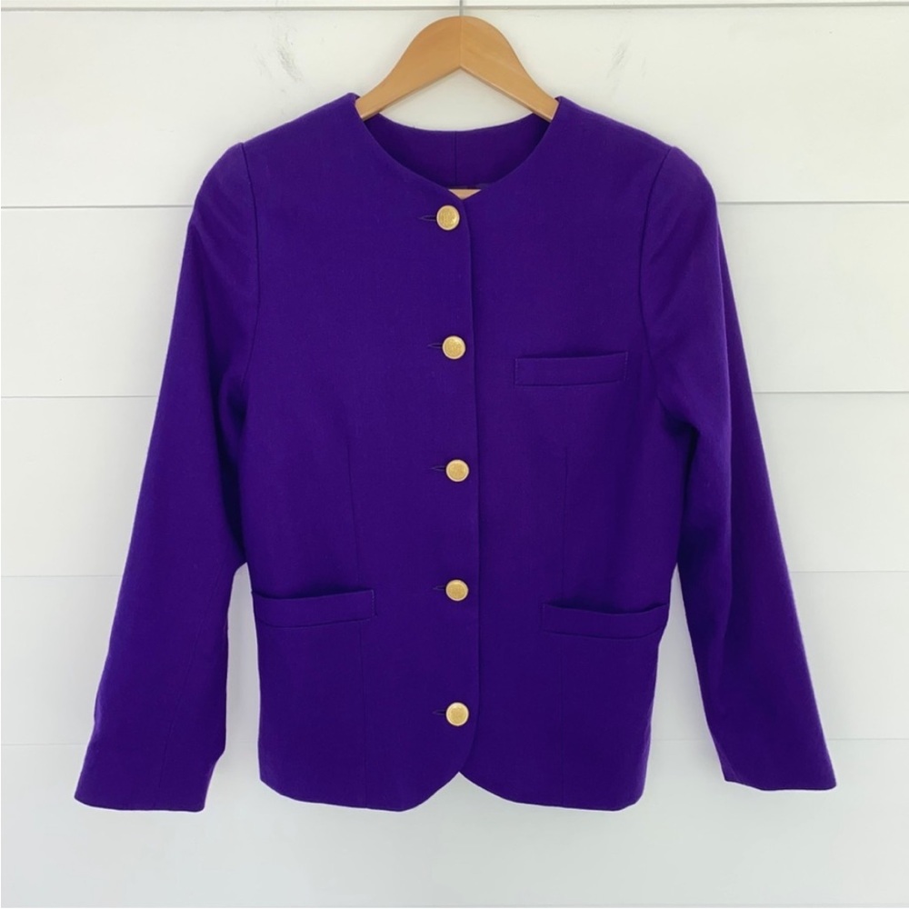 Vintage Jos A Bank Wool Purple Jacket 10